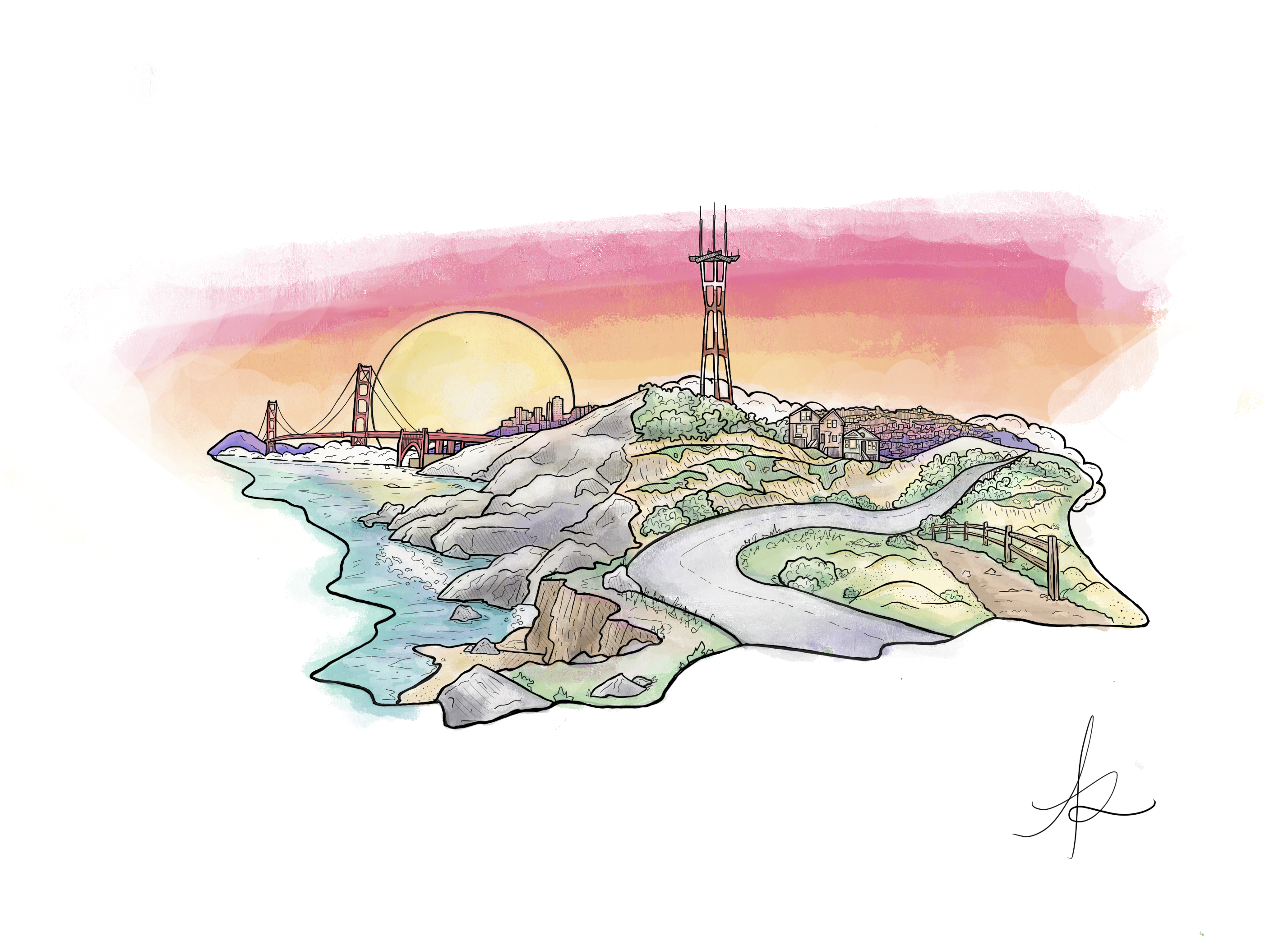 drawing of san francisco